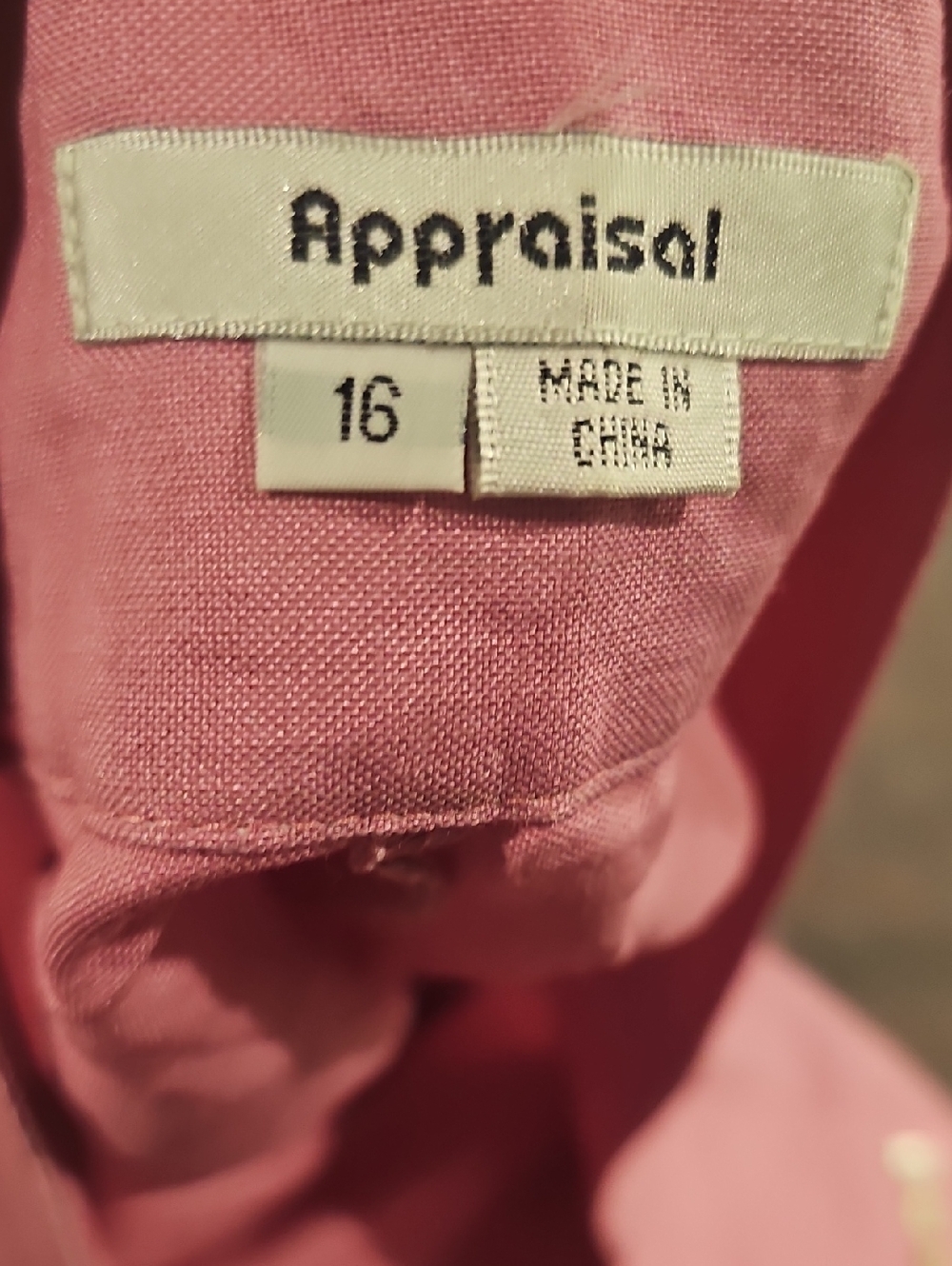 N Pink Embroidered Flowers Suit Sz 16 Appraisal Business Boho Casual Linen - Picture 3 of 4